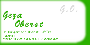 geza oberst business card